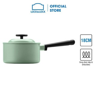 Nồi Decor Lock&Lock 1 Tay Cầm 18cm LDE1181IH màu xanh mint (Hàng chính hãng)