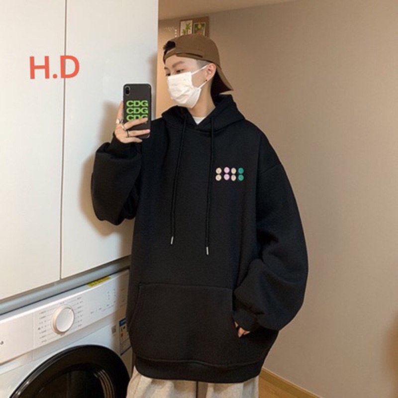 Áo hoodie RUBLAC UlzzangHodie nữ form rộng dài vải nỉ tàu giá rẻ không xù lông hàng quảng châu BST ao thu đông unisex