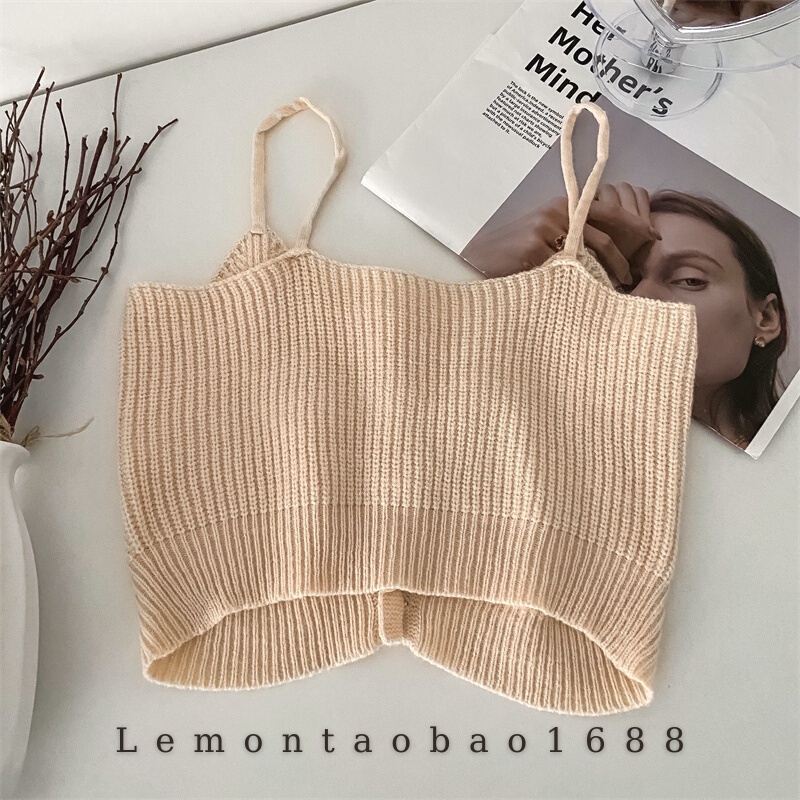 Áo Croptop Chất Len Gân Đẹp Hàng Có Sẵn Lemontaobao phong cách Hàn Quốc