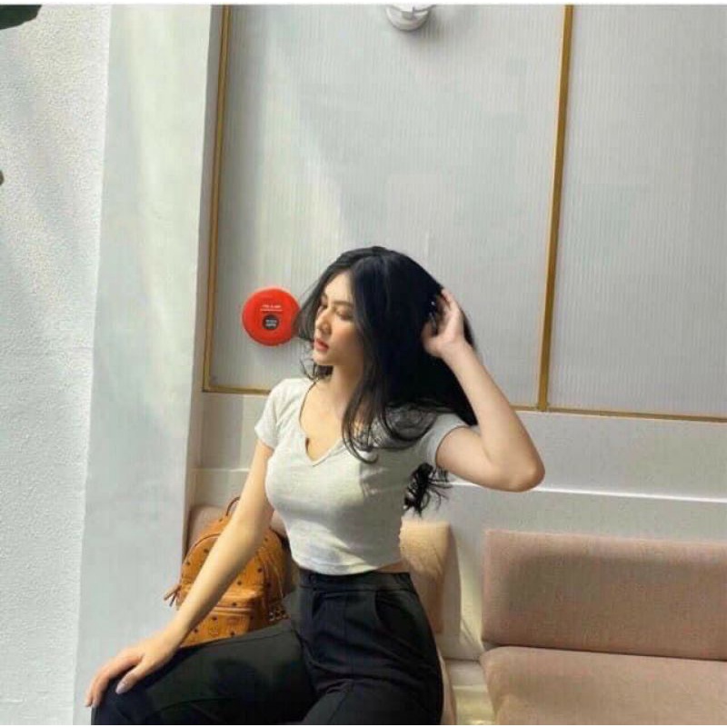 Áo croptop nữ tay ngắn ,from ôm body  ,freesize ,thun borip mềm mại co dãn cực tốt