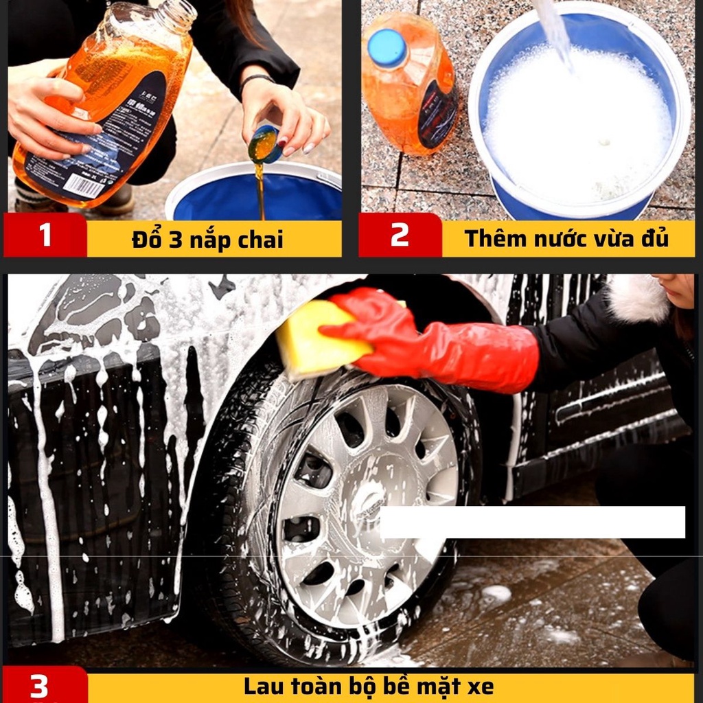 Nước rửa xe ô tô đậm đặc siêu tiết kiệm, làm bóng sơn, chống bám bụi
