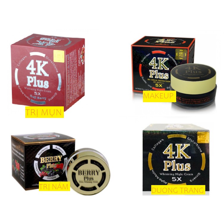 CHÍNH HÃNG CÓ TEM-- Kem 4K - 4K TRÁI CÂY BERY- 4K ĐỎ - 4K MAKEUP Thái Lan