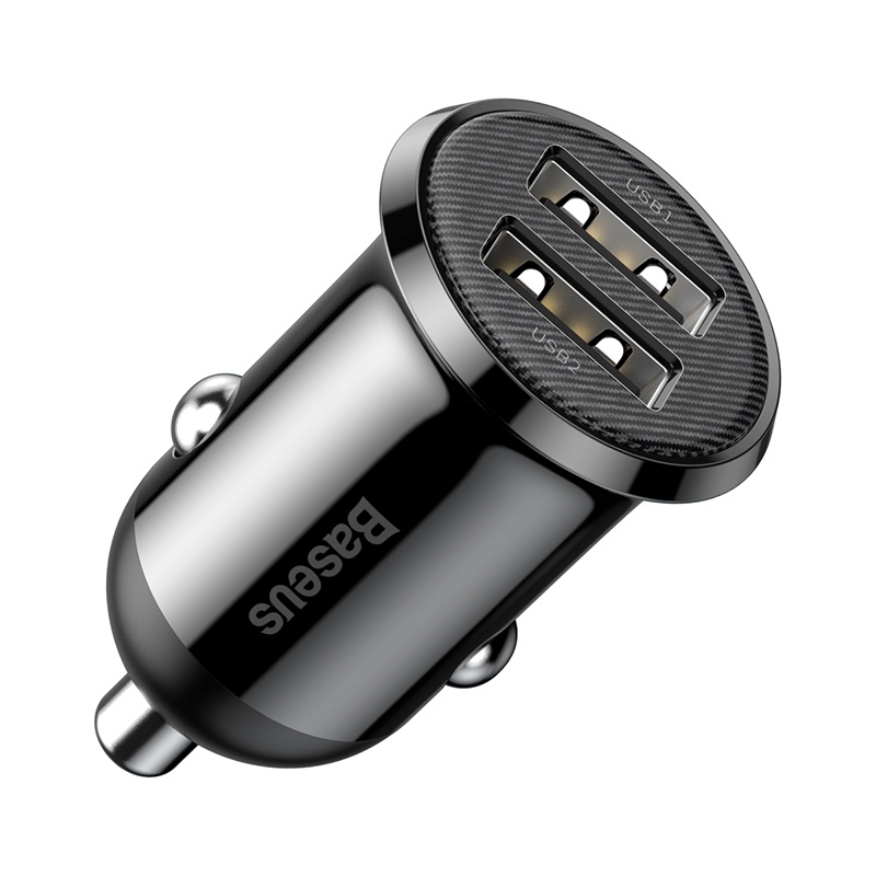 Tẩu sạc 2 cổng USB dùng trên xe hơi Baseus Grain Pro Car Charger (5V/ 4.8A, Dual USB Port Auto Quick charger)
