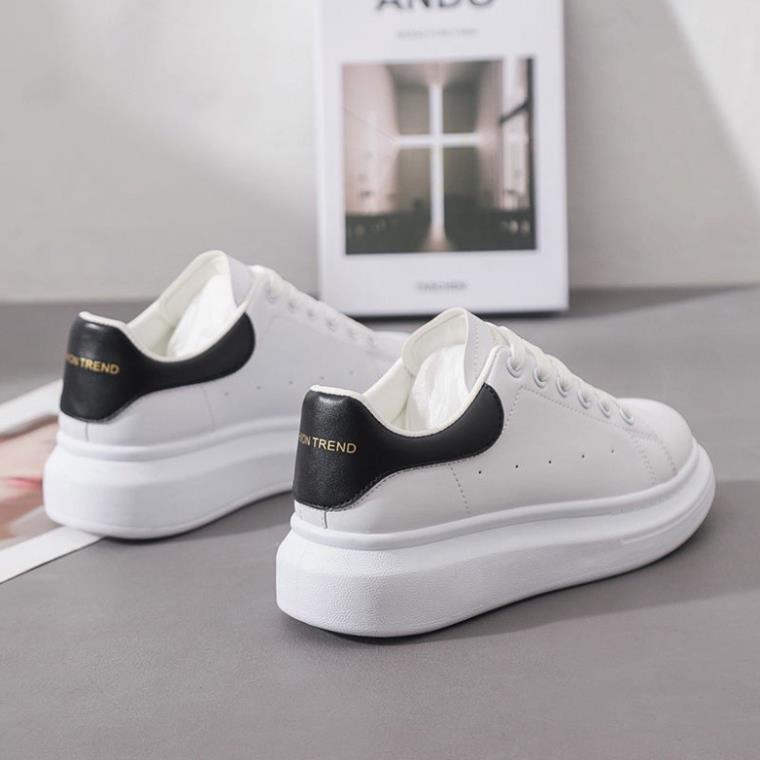 Giày mc queen gót đen, giày trắng gót đen cho nam nữ,đủ size hàng cao cấp