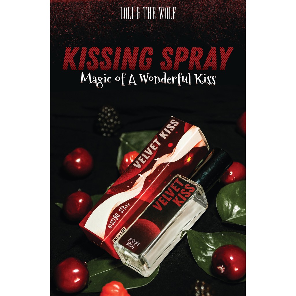 Xịt thơm miệng Kissing Spray hương Velvet Kiss vị raspberry mâm xôi chai xịt thuỷ tinh 20ml - LOLI & THE WOLF