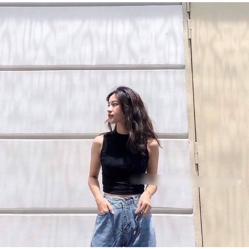 Áo ba lỗ trơn bozip - ba lỗ croptop 2 màu