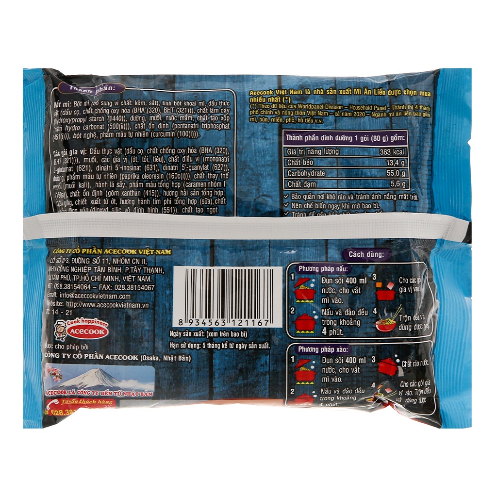 Mì Cay, Mì Nấu Max Kay Acecook Hương Vị Hải Sản Gói 80g | BigBuy360 - bigbuy360.vn