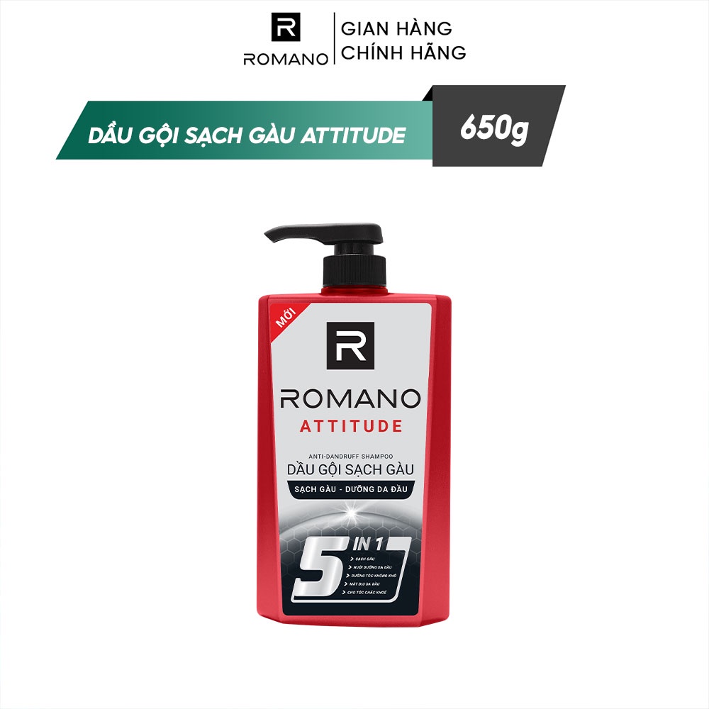 Dầu gội sạch gàu Romano hương nước hoa 650g