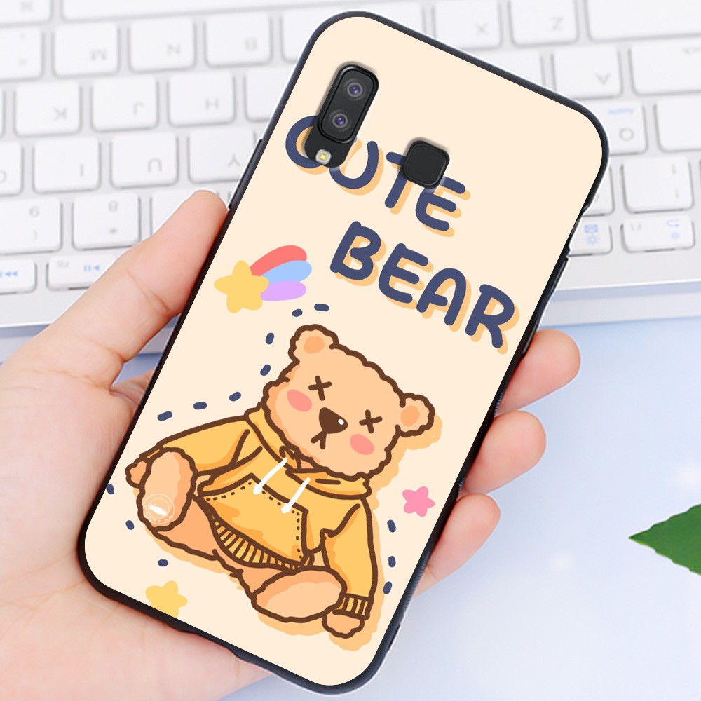 Ốp Samsung 😍 Ốp lưng Samsung A8 Star Cute Bear nhựa cao cấp viền silicon