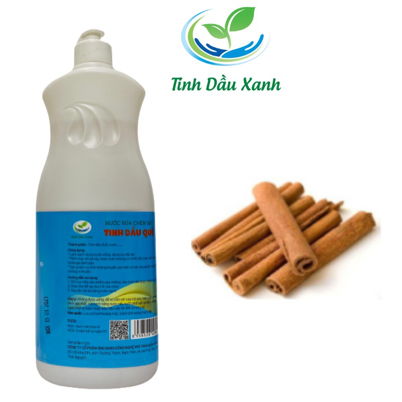 Nước rửa chén (bát) Tinh dầu xanh 800ml Chiết xuất thiên nhiên, không chất tẩy rửa an toàn tuyệt đối cho da