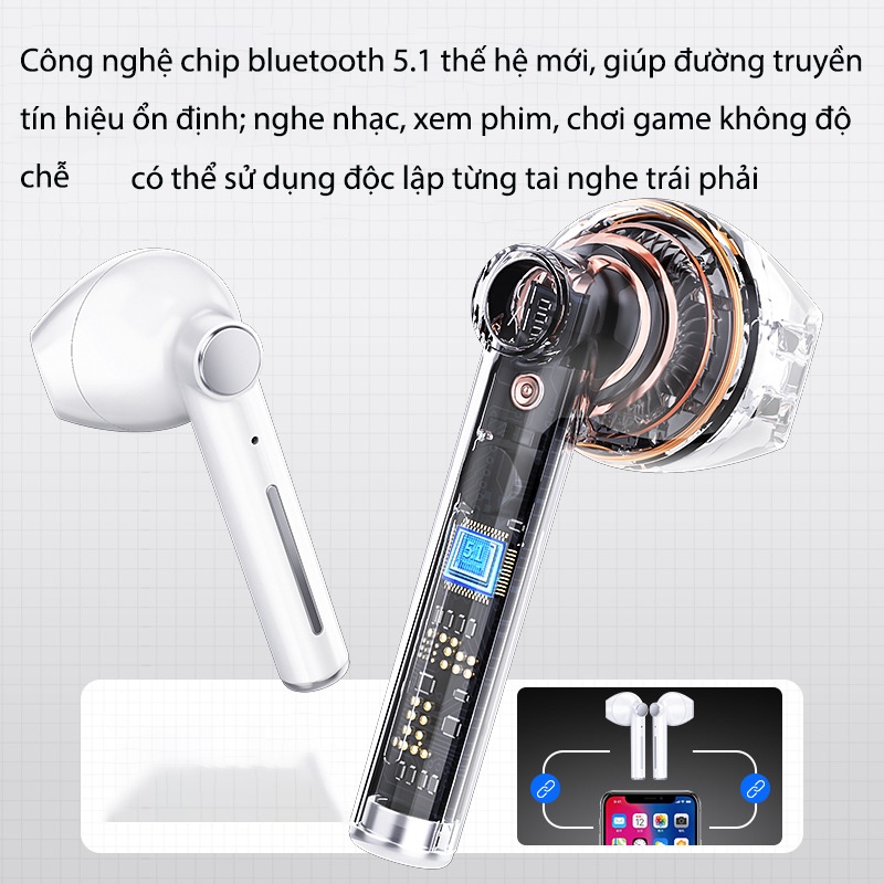 Tai nghe Bluetooth 5.1 MC không dây Chống Ồn gaming cho ĐT táo Samsung Huawei xiaomi Android laptop pc #22