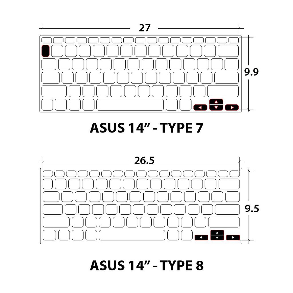 Tấm phủ bàn phím silicon ASUS 14" ôm phím