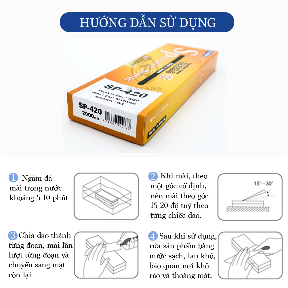 Đá mài trung Naniwa Nhật Bản #2000 SUPER SP 420