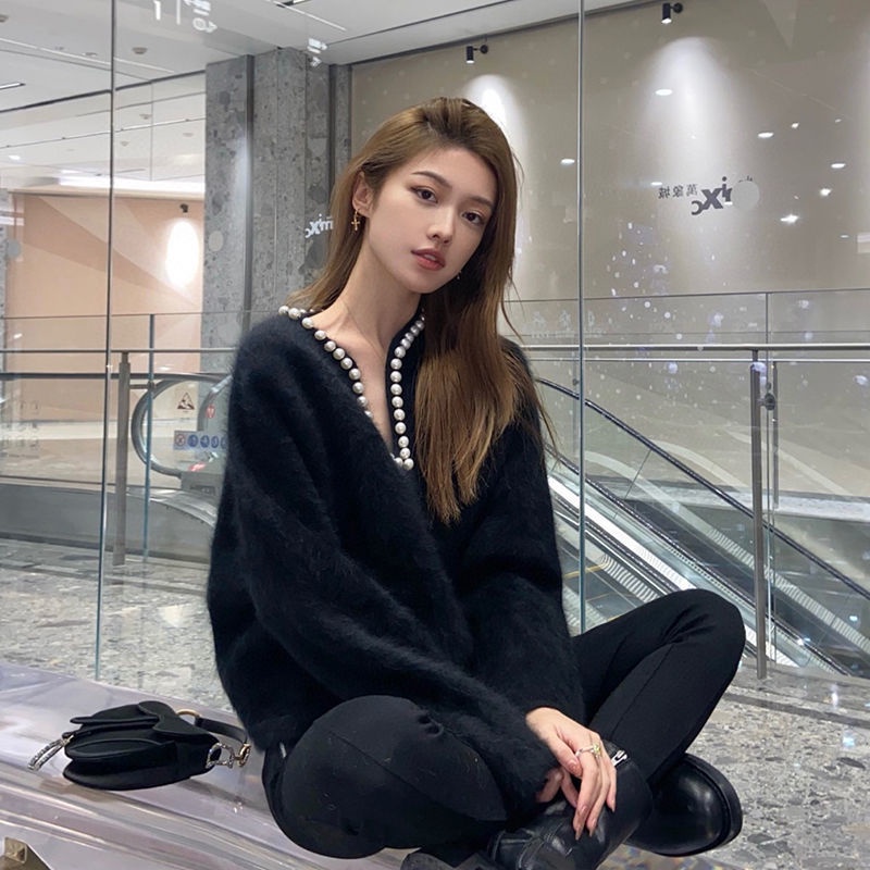 Áo Sweater Lông Cừu Chui Đầu Dáng Rộng Thiết Kế Cổ Điển Thời Trang Mùa Thu 2022 Hàng Mới Dành Cho Bạn Nữ