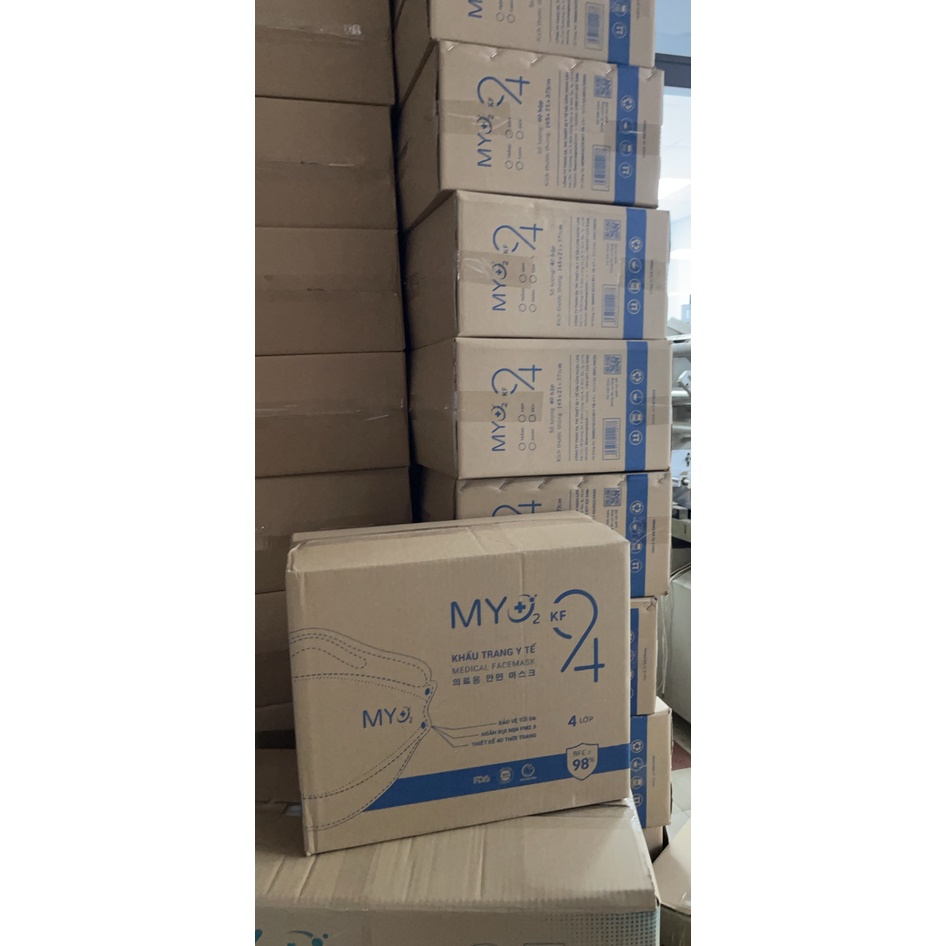Hộp 10 khẩu trang y tế kháng khuẩn bụi mịn KF94 Myo2 cao cấp