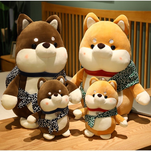 Chó shiba bông quàng khăn G25B59 25cm gấu bông dễ thương