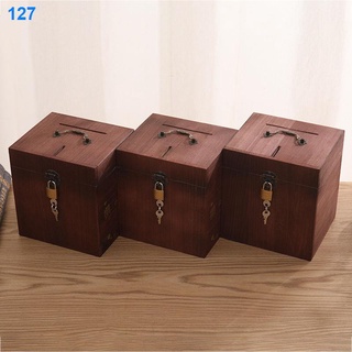 2021✎♈Con heo đất bằng gỗ có khóa