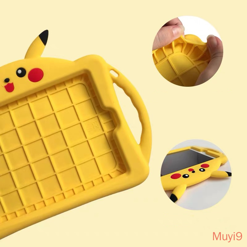 Bao Da Máy Tính Bảng In Hoạt Hình Pikachu Thời Trang Cho ipad 2018 Mini1 / 2 / 3 Mini45 Air2 Pro9.7 ipad6 10.2 Air4 10.9