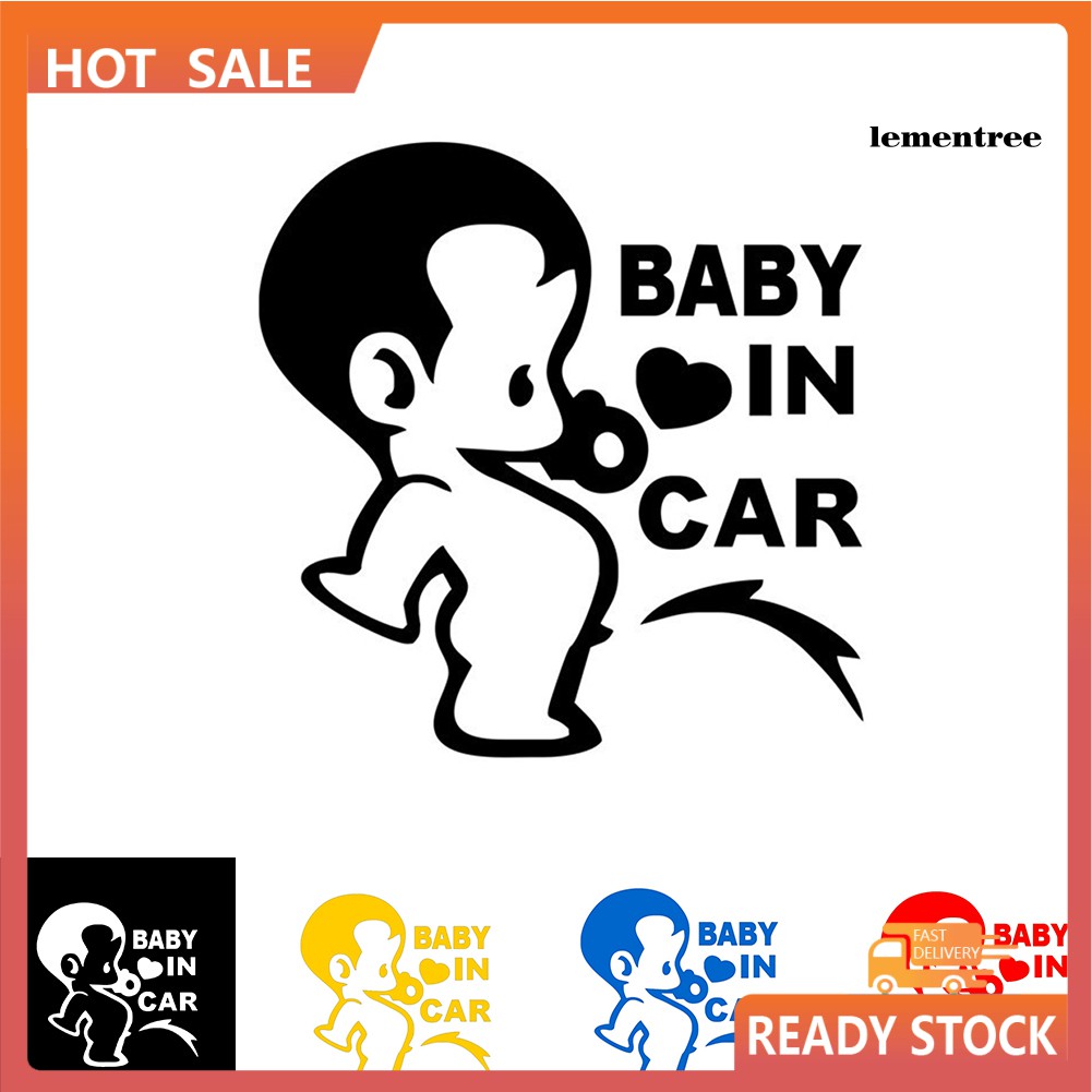 Miếng Dán Phản Quang Họa Tiết Chữ Baby In Car Độc Đáo Trang Trí Xe Hơi