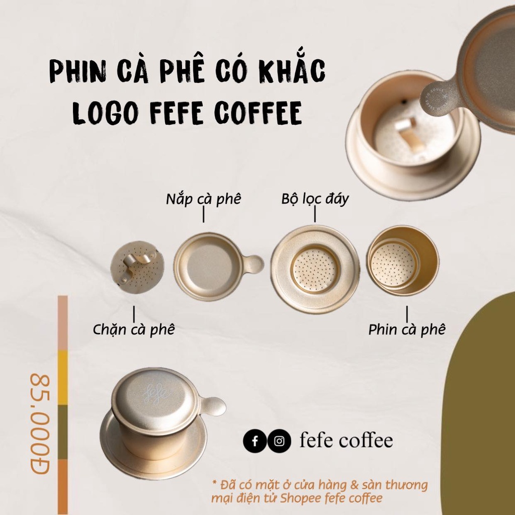 PHIN CÀ PHÊ CÓ KHẮC LOGO FEFE COFFEE | BigBuy360 - bigbuy360.vn