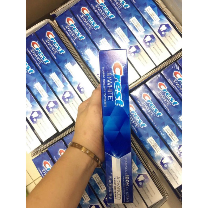 {SHOP59} KEM ĐÁNH RĂNG CREST ADVANCE  TRIPLE WHITENING- MỸ