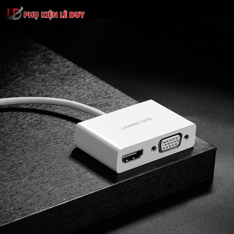 Cáp USB type C to HDMI/VGA fullHD 3D 4Kx2K Ugreen 30843 chính hãng ✔HÀNG CHÍNH HÃNG ✔