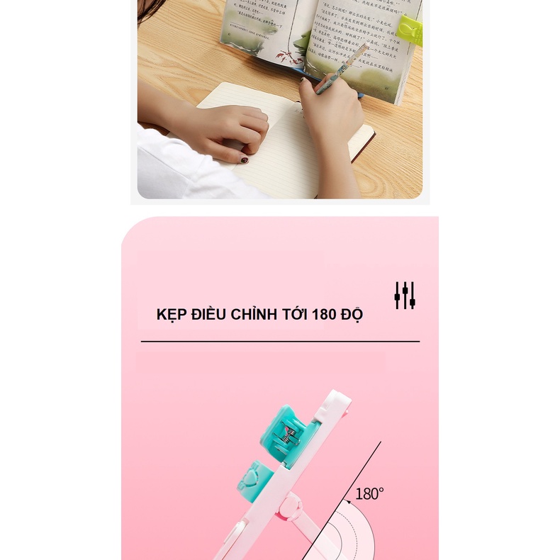 Kệ để sách vở, điện thoại, máy tính bảng chống gù chống cận thị, gấp gọn mang theo tiện lợi - [Tặng kèm đệm bút chống mỏ