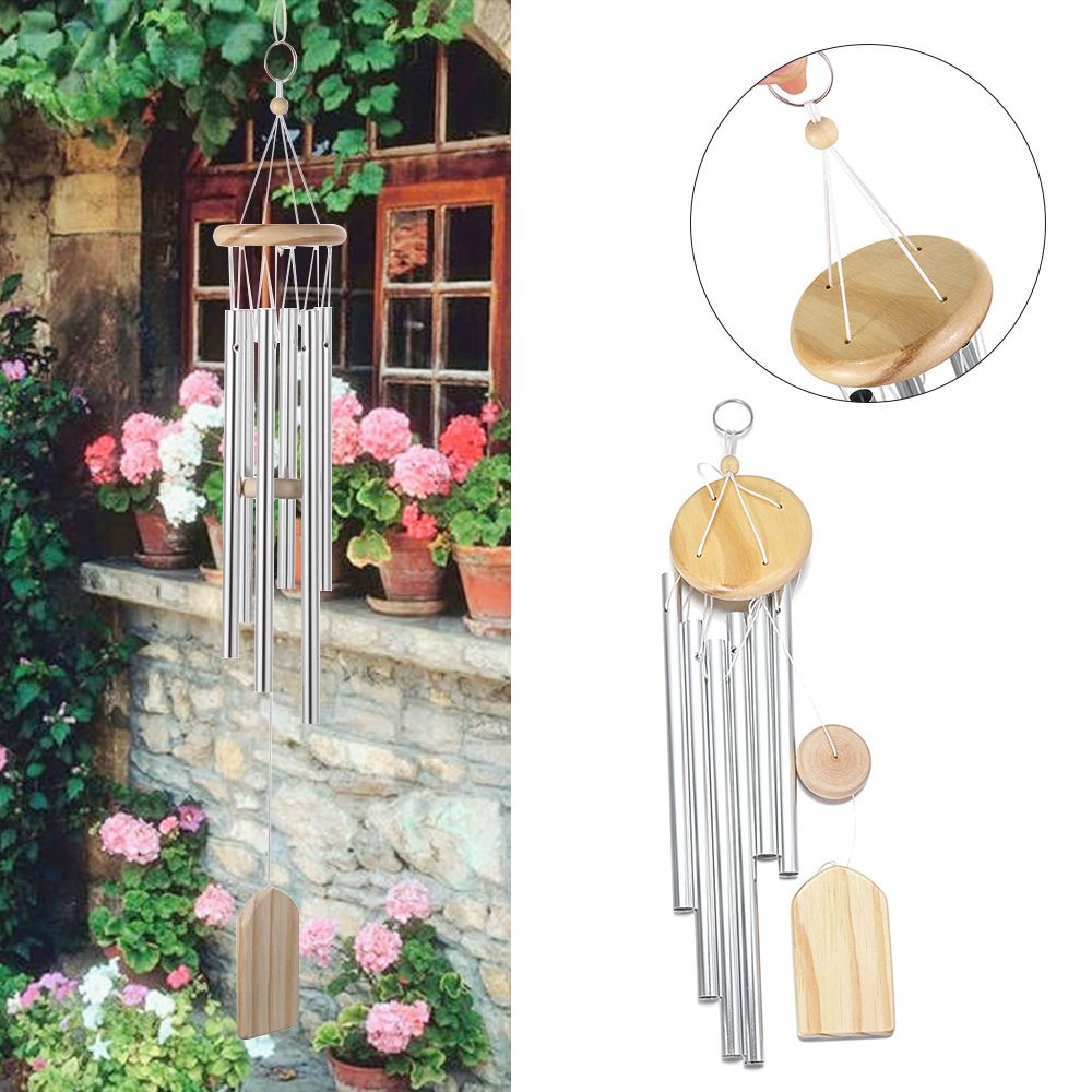 Chuông Gió Treo Trang Trí Bằng Gỗ Và Kim Loại Phong Cách Retro