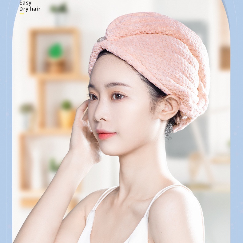 Ultra Khăn Quấn Tóc Bằng Lông Cừu San Hô Dày Thấm Hút Nước Nhanh Khô