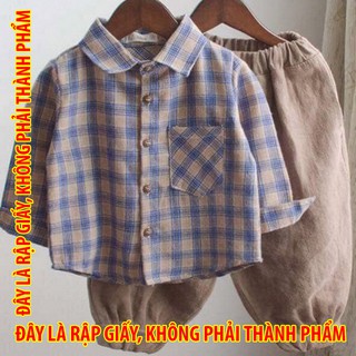 Rập giấy DC021 - Bộ sơmi cổ vuông + quần bo ống - boy