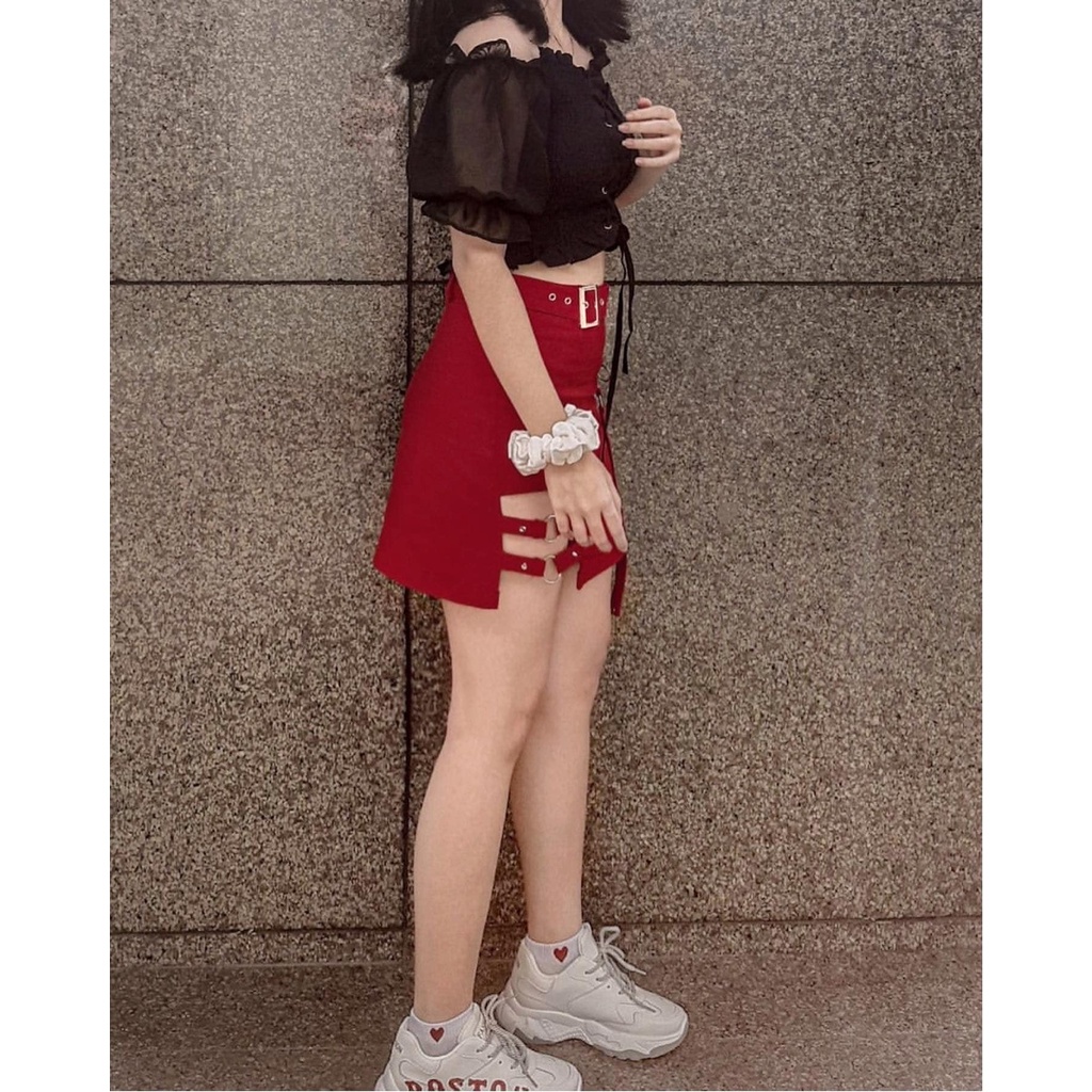 THE FANCE | Váy túi hộp kèm dây belt tôn dáng cá tính DOUBLE BOX CHOKER