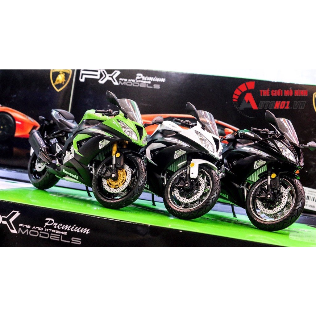 MÔ HÌNH XE KAWASAKI ZX-6R - GREEN - WHITE - BLACK 1:12 AUTOMAXX