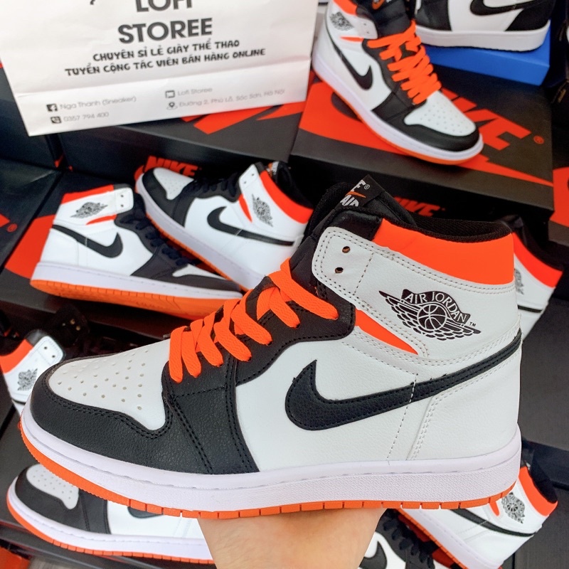 [ẢNH THẬT] Giày thể thao Air Jordan 1 Retro High Electro Orange xám cam cổ cao mẫu mới, siêu đẹp dành cho nam nữ