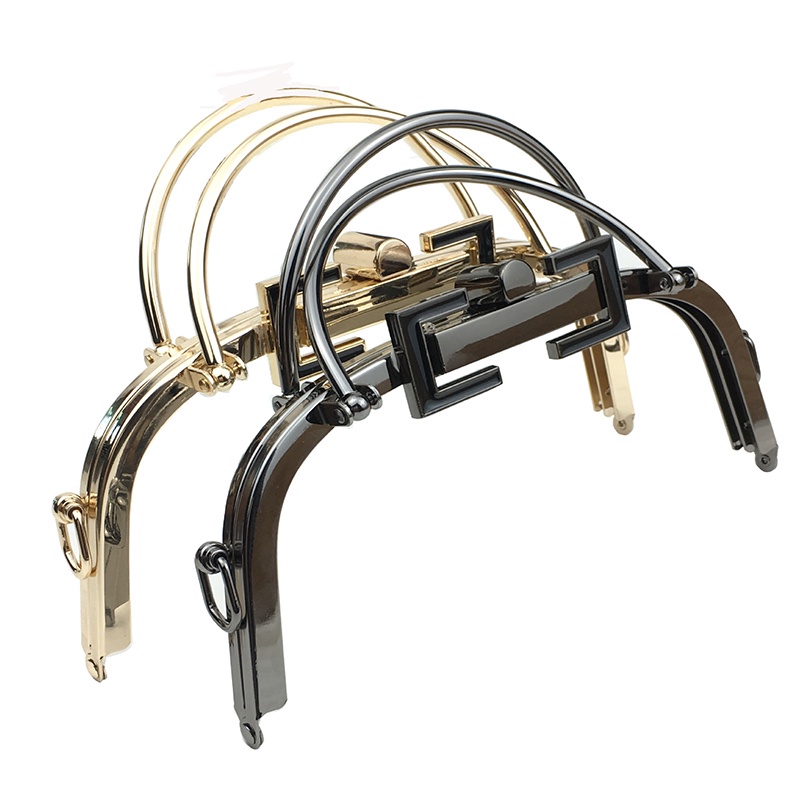 Khung kim loại dành cho phụ nữ Khung túi xách 20,5cm Khóa mạ vàng bóng cho phụ nữ DIY