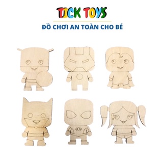 [FREESHIP50k] BỘ 12 TƯỢNG GỖ TÔ MÀU KÈM MÀU VÀ CỌ VẼ CÁC CHỦ ĐỀ