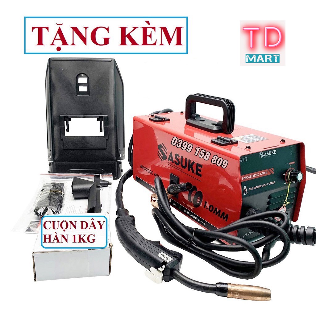 MÁY HÀN MIG MINI SASUKE 200C - Tặng cuộn dây hàn mig loại 1 kg