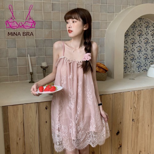 Váy Ngủ Đẹp Dễ Thương Thời Trang MINABRA Đầm Ngủ Công Chúa Phối Ren Mềm Mại, Thoải Mái KL02 | BigBuy360 - bigbuy360.vn