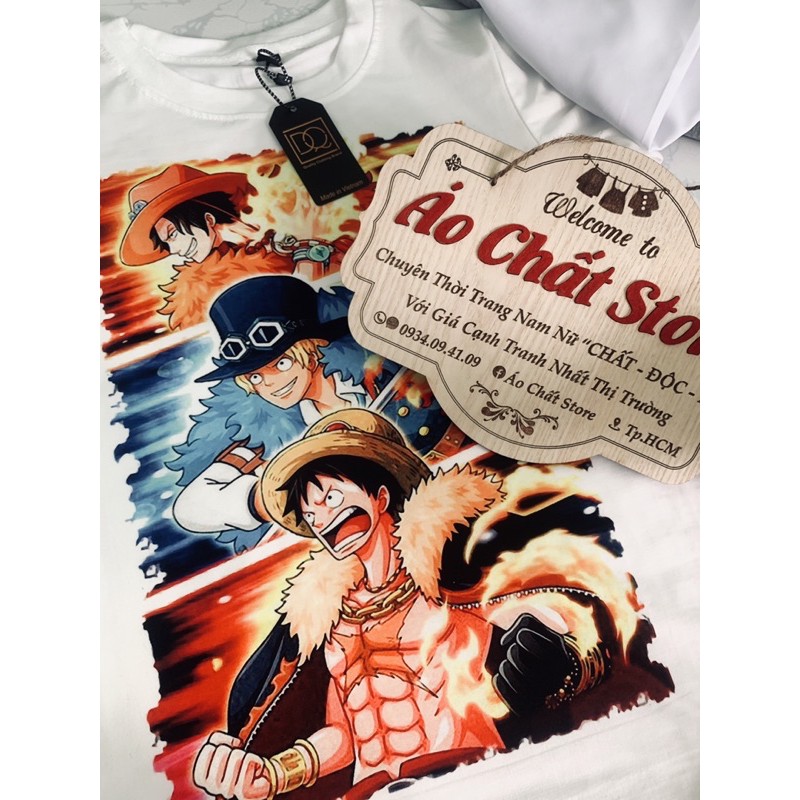 (ẢNH + CLIP THẬT) Áo thun Luffy, ACE, Sabo Vải Cotton Thái Mẫu Mới | Áo Phông One Piece Tshirt OP44