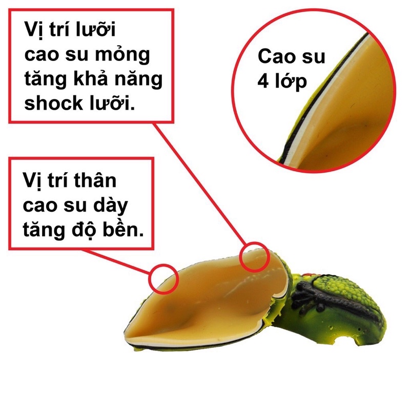 Nhái hơi Tini Titan cao su 3cm/7gr _câu cá lóc,chuối,vượt