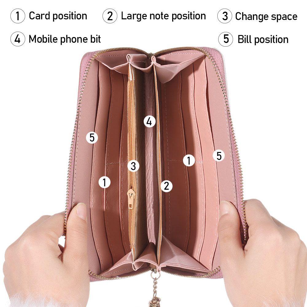 Ebinlands Ví Da Ghép Nối. Ví Cầm Tay Cỡ Lớn Thời Trang Dành Cho Nữ