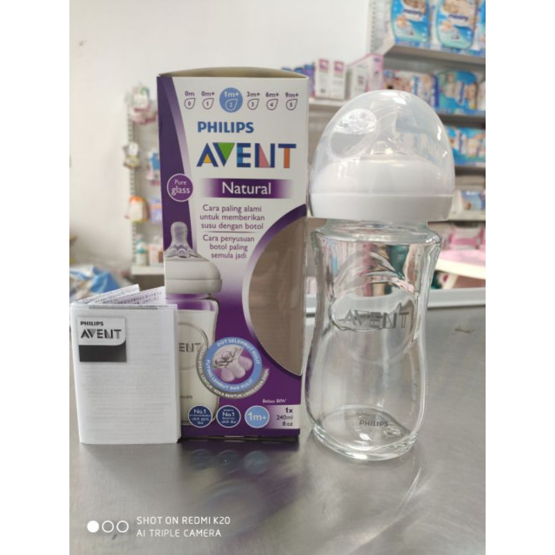 Bình sữa thủy tinh Philips Avent 240ml cho bé