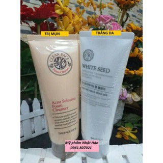 Sữa rửa mặt The Face Shop White Seed- Acne Solution Trắng da- Ngừa mụn