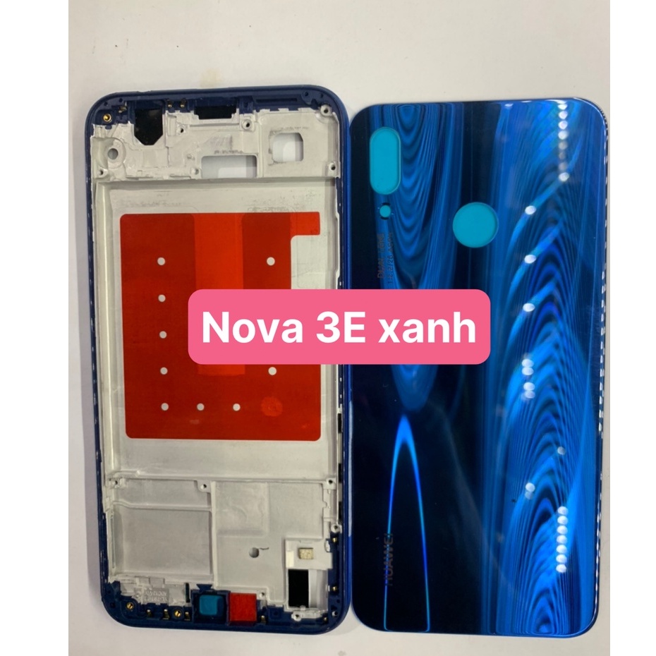 bộ vỏ nova 3e/ lưng vỏ nova 3e / khụng xương nova 3e zin mới huawei nova 3e- huawei