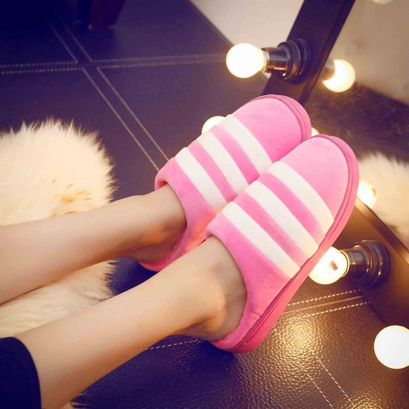 Dép nỉ bông kẻ sọc đi trong nhà size 38-41