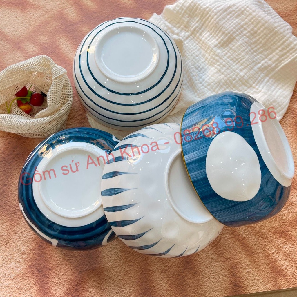 Bát Đĩa sứ Decor Chén Dĩa Sứ Dễ Thương Cute Cao Cấp cực kỳ xinh yêu Bát tô Nhật 20cm siêu to.