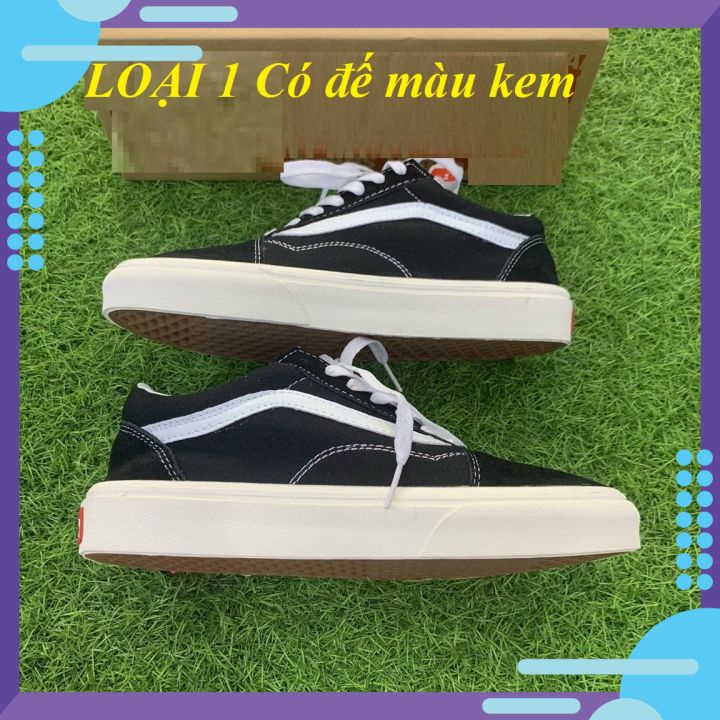 Giày thể thao Vault old đen đế kem cho nam nữ