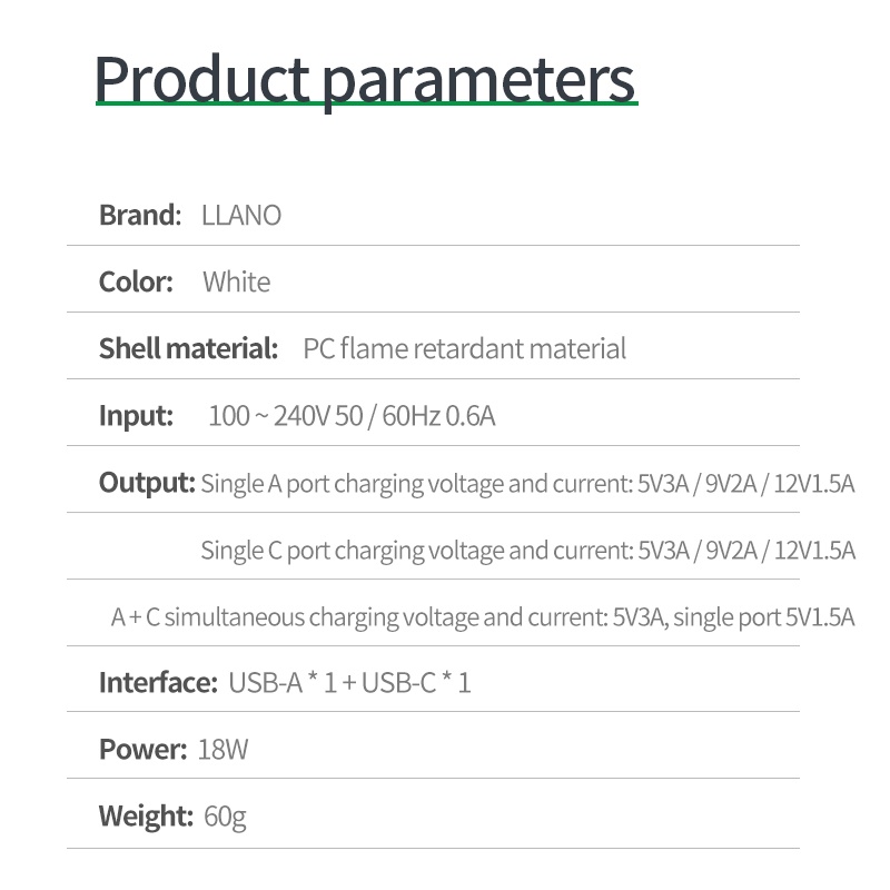Củ sạc LLANO 2pin Pd3.0+Qc3.0 Eu cổng Usb 3.0 (18W) hỗ trợ sạc nhanh dành cho Huawei Fpc