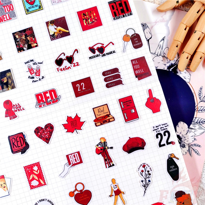 ★★★ Taylor Swift. Sticker Dán Trang Trí Sổ Tay Q-2 Mini Xinh Xắn Đáng Yêu ★★★ Set 48 Miếng Dán Trang Trí Album Thời Trang DIY