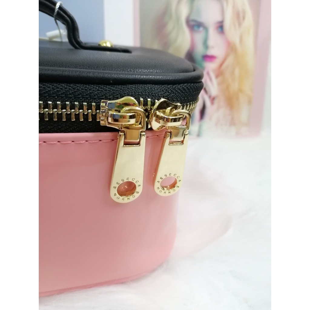 Hộp đựng mỹ phẩm có kính màu hồng PU #RebeccaBonbon chú cún Nhật Bản