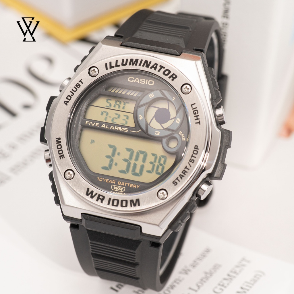 Đồng Hồ Quartz Nam Casio WATCHSTORE MWD-100H-9AVDF Thiết Kế Kính Nhựa 51mm, Độ Chịu Nước 10ATM, Vỏ Thép Không Gỉ